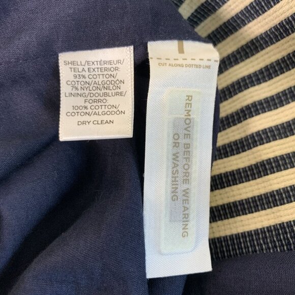 Ann Taylor LOFT Striped Sleeveless Skater Dress Blue Green White Cotton Size 6 - Picture 6 of 6